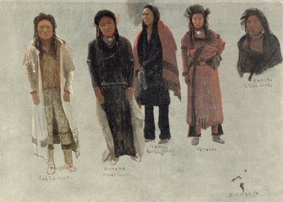 Five Indians by Albert Bierstadt